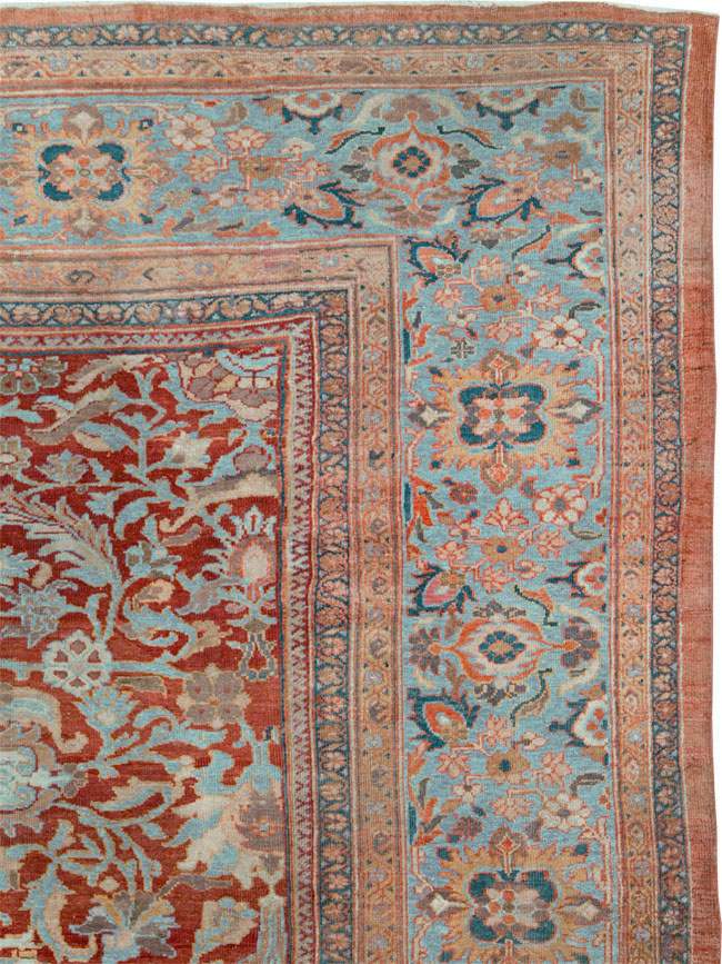 Antique Persian Sultanabad Large Square Room Size Carpet, No.24539 - Gsblank