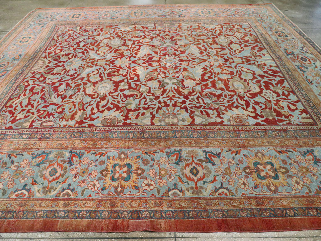 Antique Persian Sultanabad Large Square Room Size Carpet, No.24539 - Gsblank
