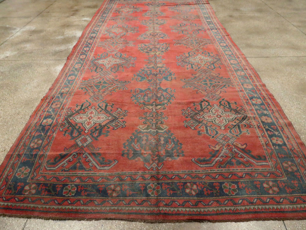 Antique Turkish Oushak Gallery Carpet, No.24548 - Gsblank