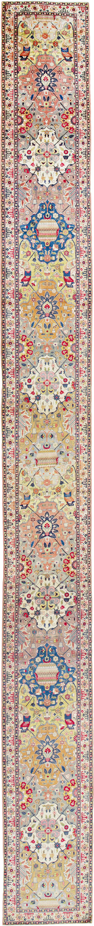 Vintage Persian Tabriz Runner, No.24553 - Gsblank