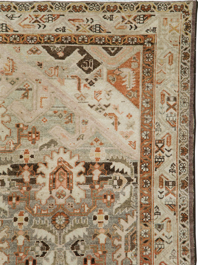 Vintage Persian Malayer Wide Gallery Runner, No.24581 - Gsblank