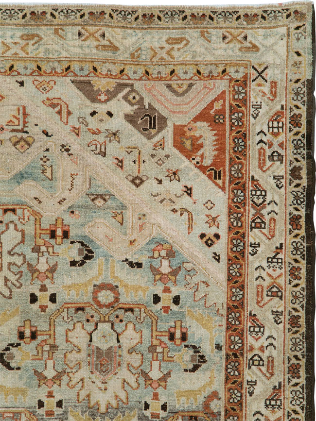 Vintage Persian Malayer Wide Gallery Runner, No.24581 - Gsblank