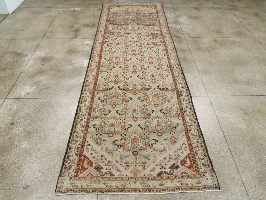 Vintage Persian Malayer Wide Gallery Runner, No.24581 - Gsblank
