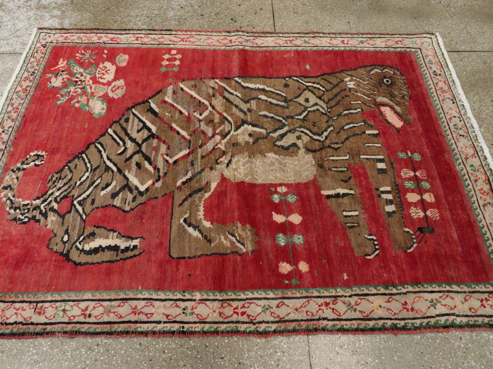 Antique Caucasian Karabagh Pictorial Rug, No.24589 - Gsblank