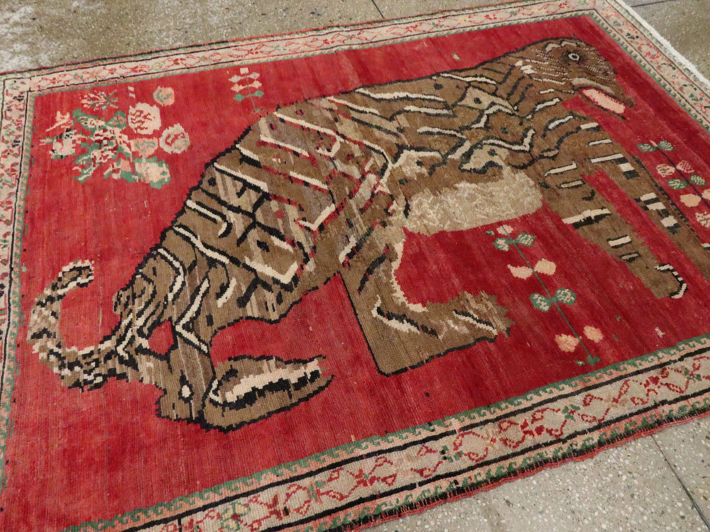 Antique Caucasian Karabagh Pictorial Rug, No.24589 - Gsblank