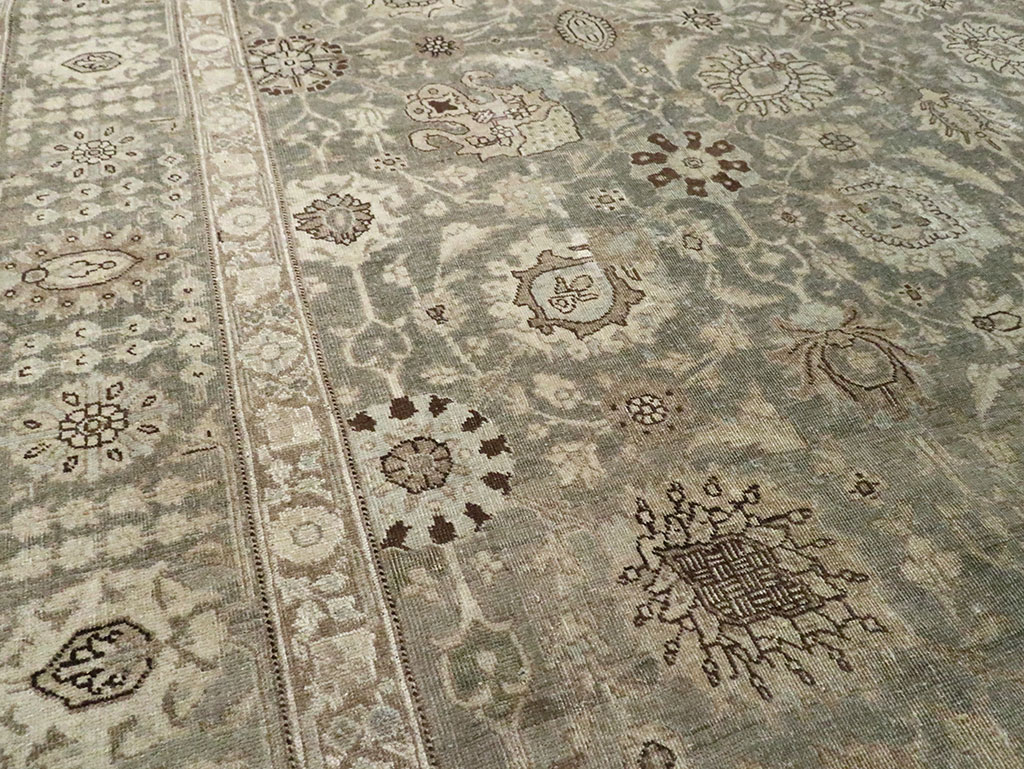 Antique Persian Tabriz Room Size Carpet, No.24597 - Gsblank