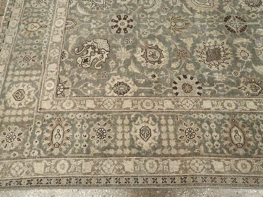 Antique Persian Tabriz Room Size Carpet, No.24597 - Gsblank