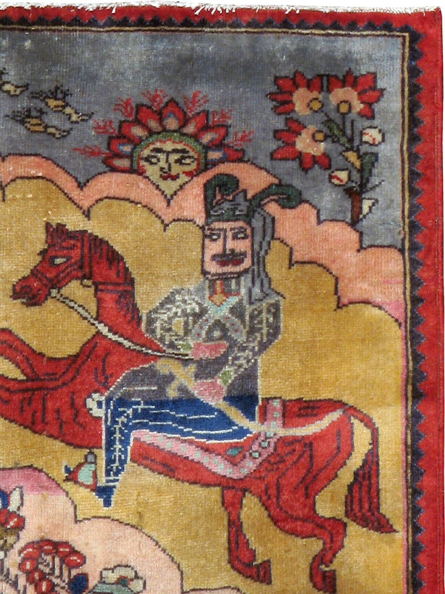 Vintage Persian Tabriz Pictorial Rug, No.24615 - Gsblank