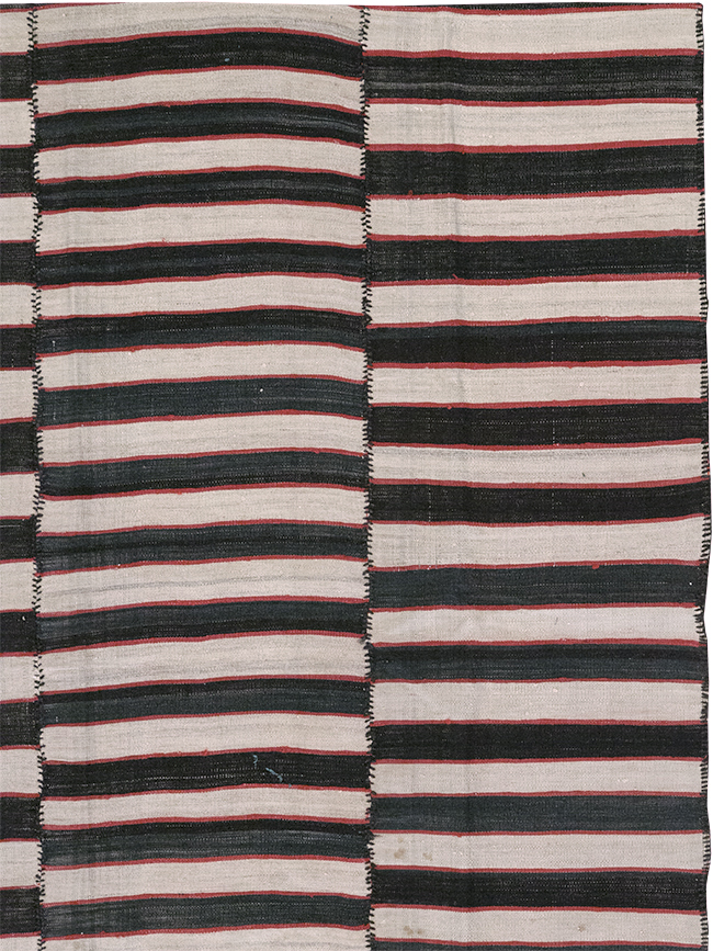 Vintage Persian Flatweave Kilim Room Size Carpet, No.24627 - Gsblank