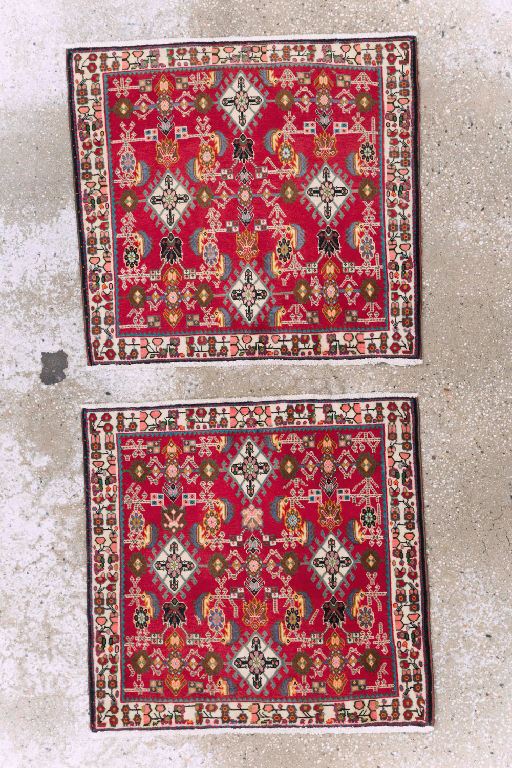 Vintage Persian Shiraz Square Rug (Pair: 3 of 4), No.24645 - Gsblank