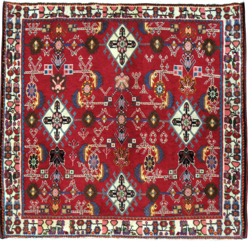 Vintage Persian Shiraz Square Rug (Pair: 4 of 4), No.24646 - Gsblank