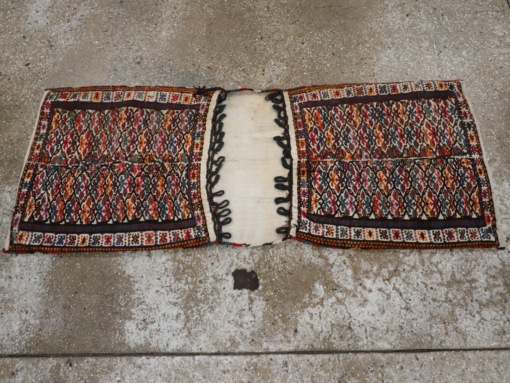 Vintage Persian Kurdish Saddlebag (Khorjin), No.24647 - Gsblank