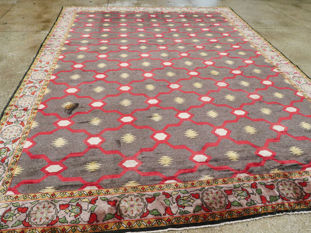 Vintage Indian Silk Agra Room Size Carpet, No.24652 - Gsblank