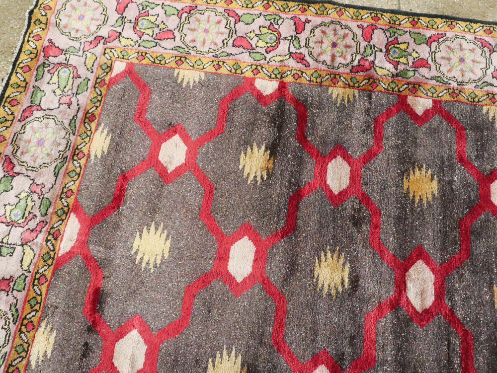 Vintage Indian Silk Agra Room Size Carpet, No.24652 - Gsblank