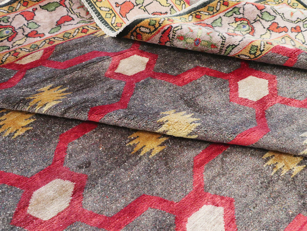 Vintage Indian Silk Agra Room Size Carpet, No.24652 - Gsblank