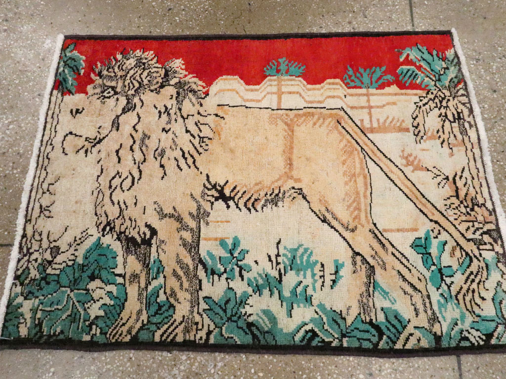 Vintage Persian Hamadan Pictorial Rug (Pair: 1 of 2), No.24658 - Gsblank