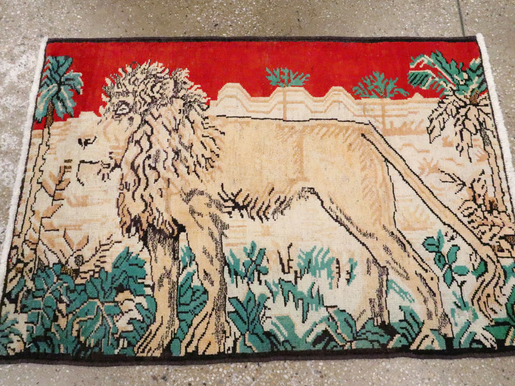 Vintage Persian Hamadan Pictorial Rug (Pair: 2 of 2), No.24659 - Gsblank