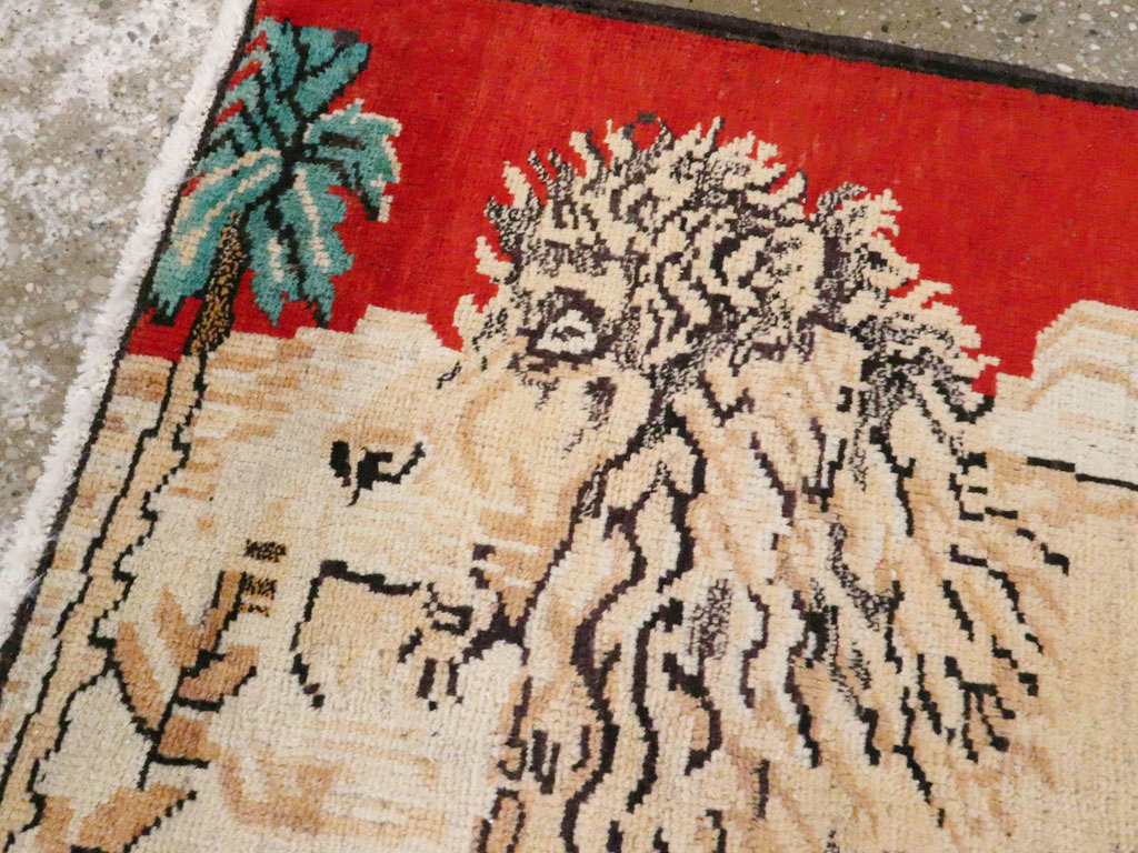 Vintage Persian Hamadan Pictorial Rug (Pair: 2 of 2), No.24659 - Gsblank