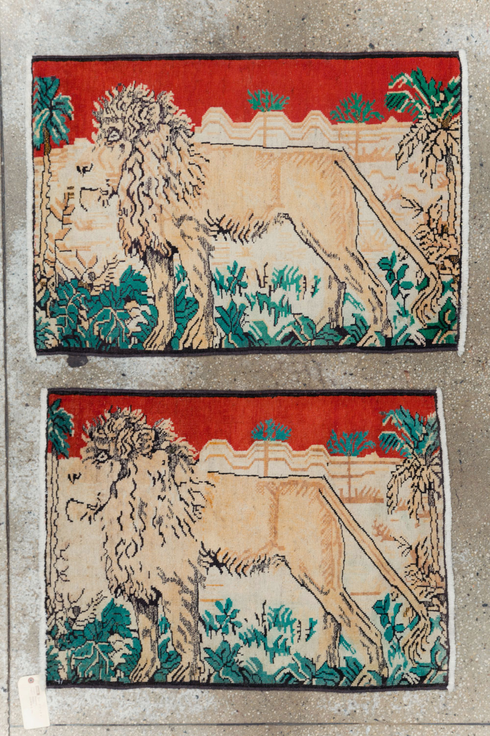 Vintage Persian Hamadan Pictorial Rug (Pair: 2 of 2), No.24659 - Gsblank