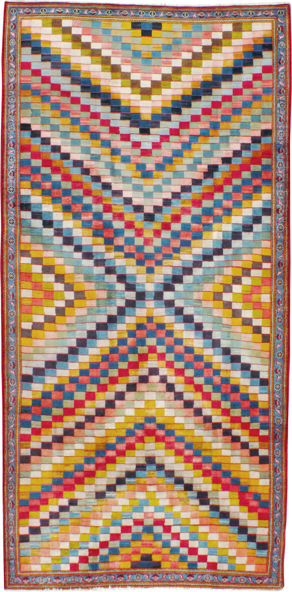 Vintage Persian Kashan Art Deco Rug, No.24661 - Gsblank