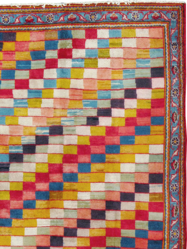 Vintage Persian Kashan Art Deco Rug, No.24661 - Gsblank