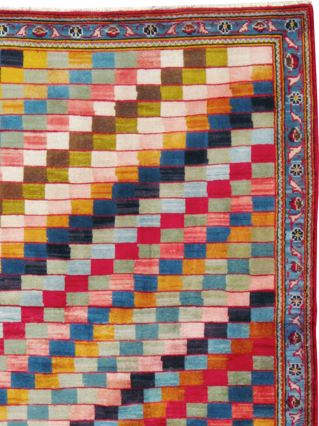 Vintage Persian Kashan Art Deco Rug, No.24661 - Gsblank