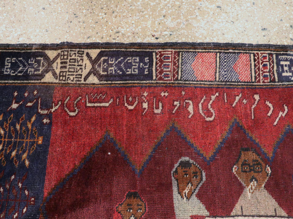 Vintage Persian Baluch Pictorial Rug, No.24702 - Gsblank