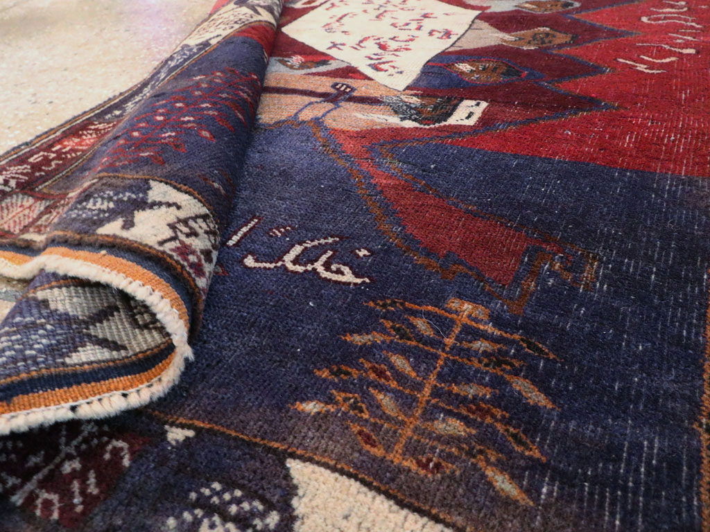 Vintage Persian Baluch Pictorial Rug, No.24702 - Gsblank