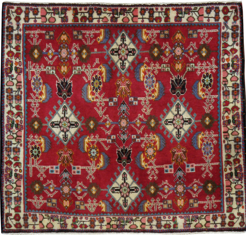 Vintage Persian Shiraz Square Rug (Pair: 1 of 4), No.24741 - Gsblank