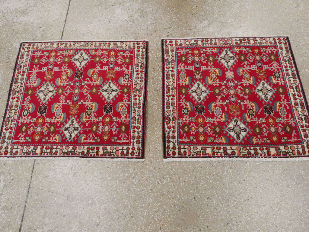 Vintage Persian Shiraz Square Rug (Pair: 1 of 4), No.24741 - Gsblank
