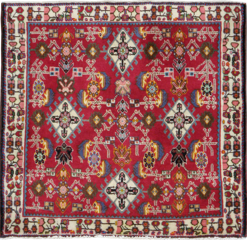 Vintage Persian Shiraz Square Rug (Pair: 2 of 4), No.24742 - Gsblank