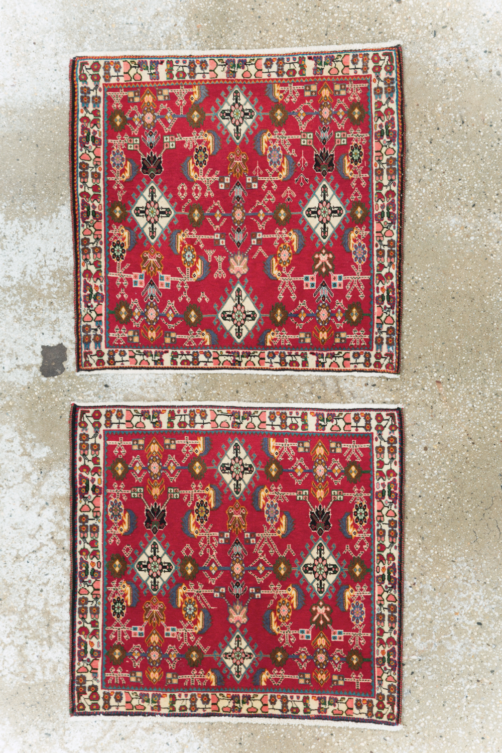 Vintage Persian Shiraz Square Rug (Pair: 2 of 4), No.24742 - Gsblank