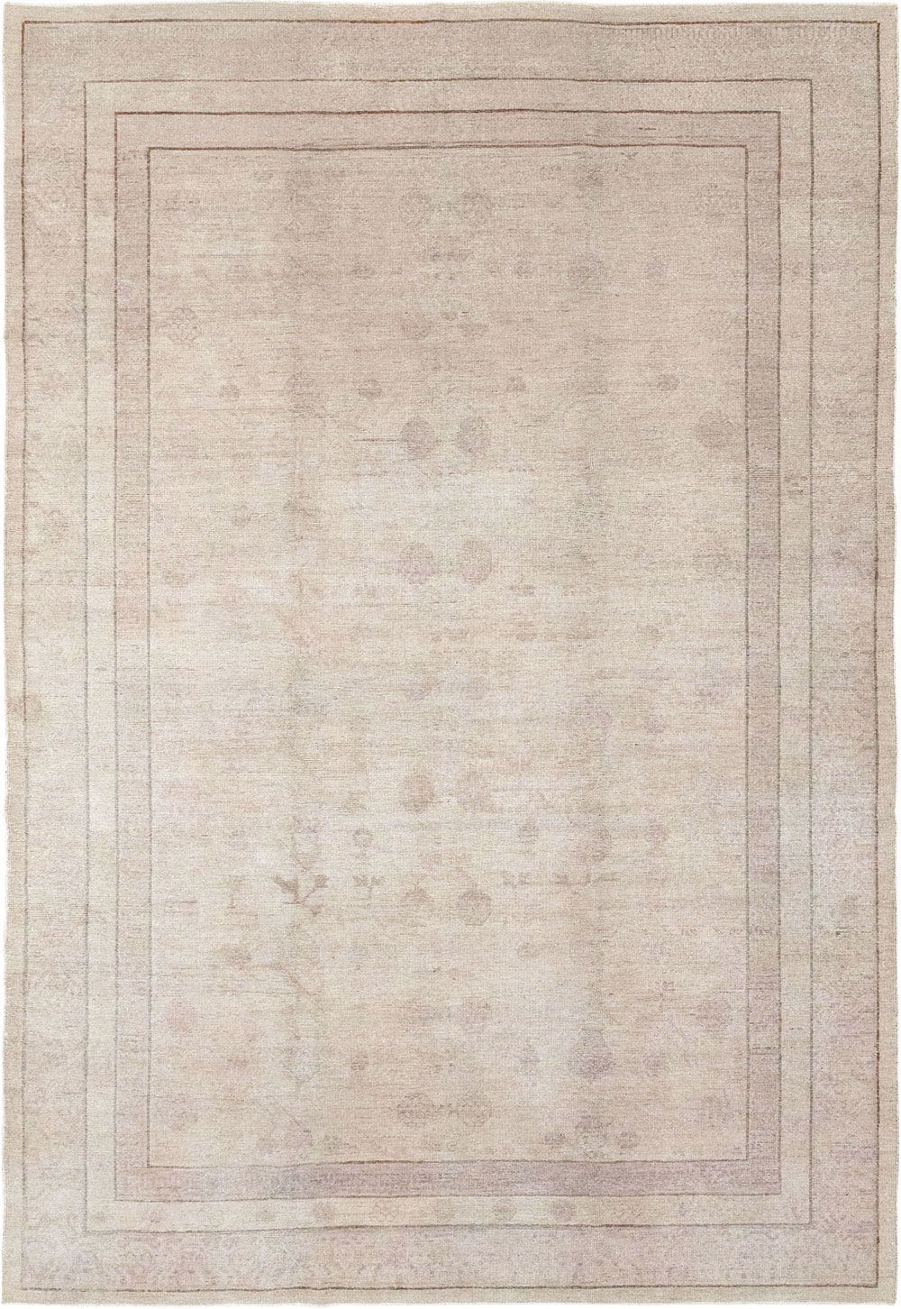 Vintage East Turkestan Khotan Carpet, No.24762 - Gsblank