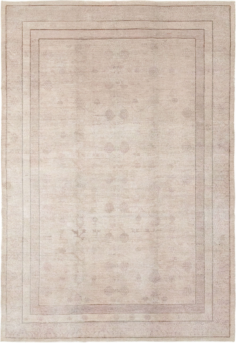 Vintage East Turkestan Khotan Carpet, No.24762 - Gsblank