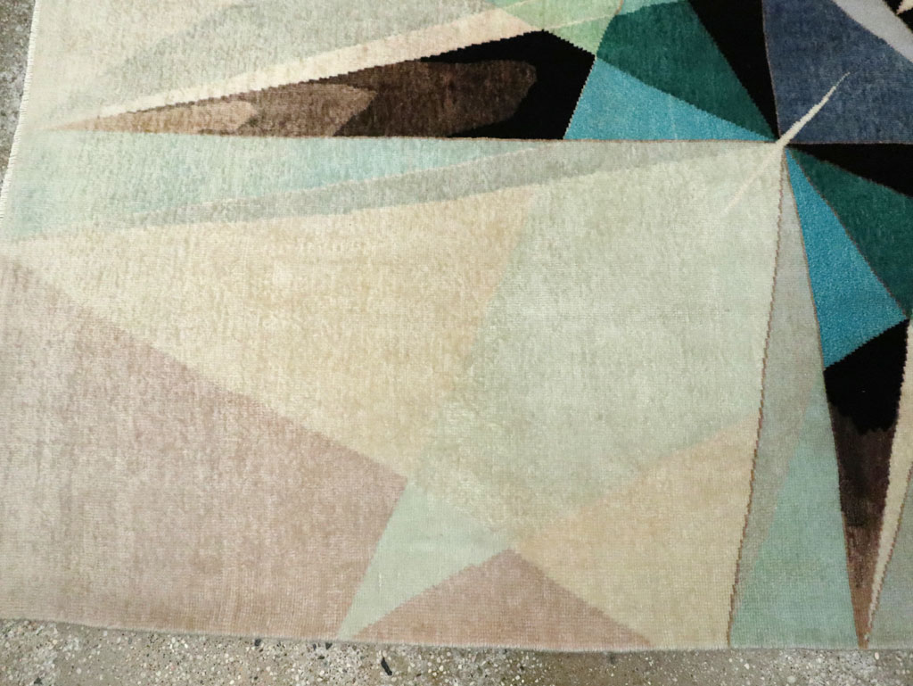 Vintage Persian Kashan Art Deco Carpet, No.24818 - Gsblank