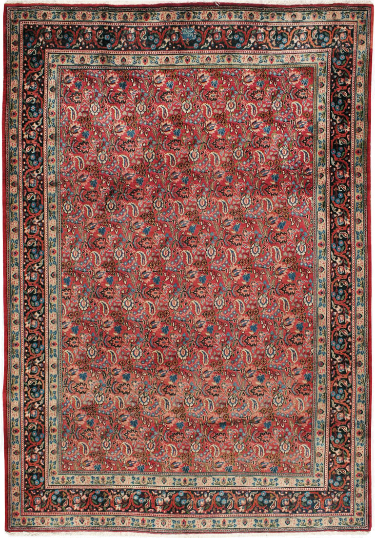 Vintage Persian Mashad Carpet, No.24825 - Gsblank
