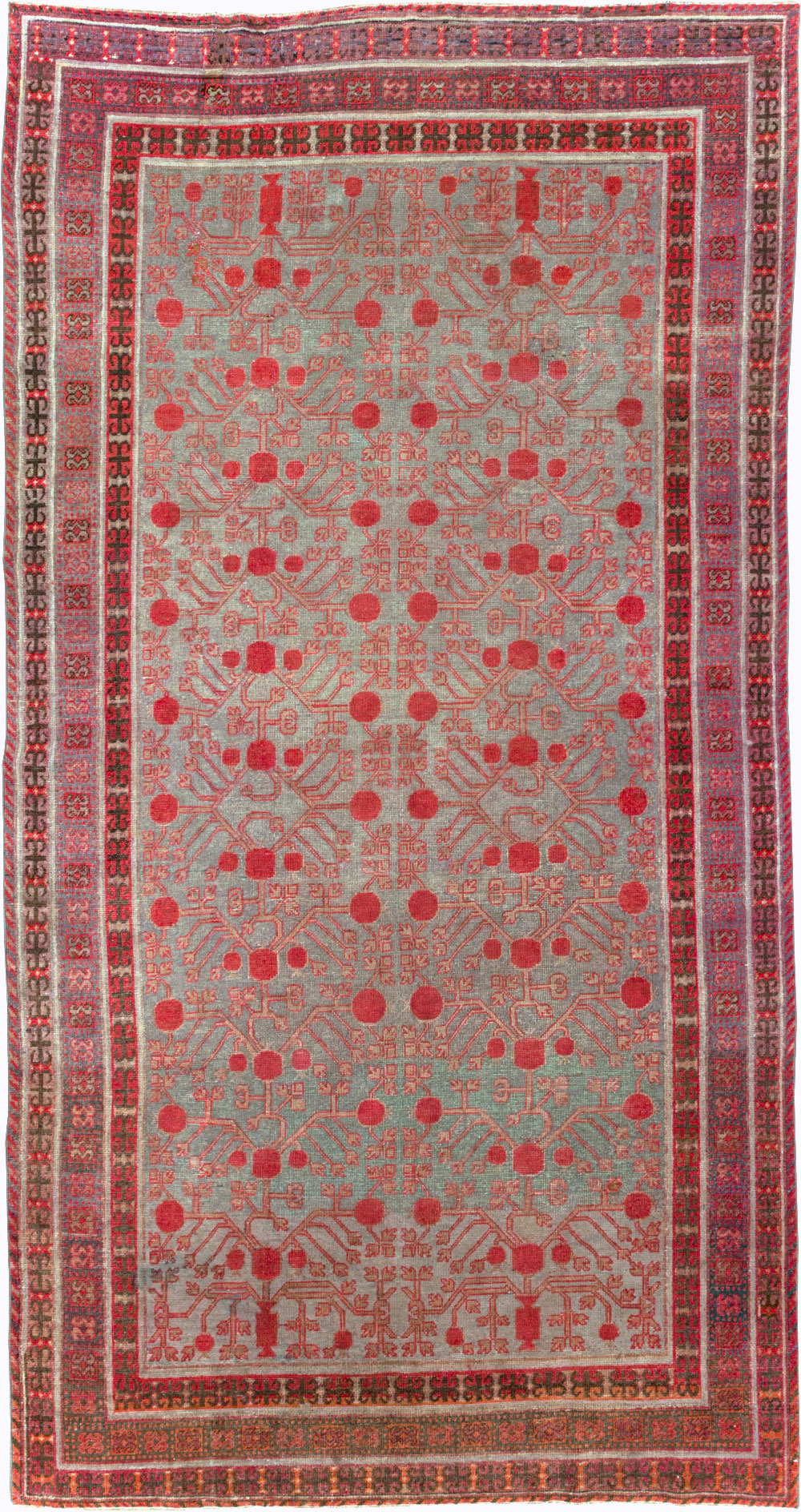 Antique East Turkestan Khotan Gallery Carpet, No.24842 - Gsblank