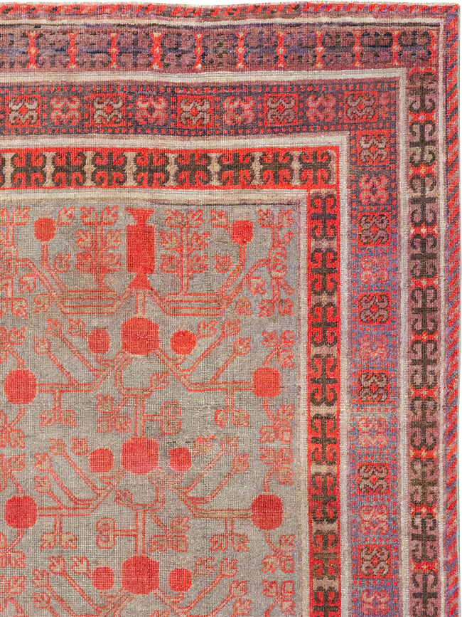 Antique East Turkestan Khotan Gallery Carpet, No.24842 - Gsblank