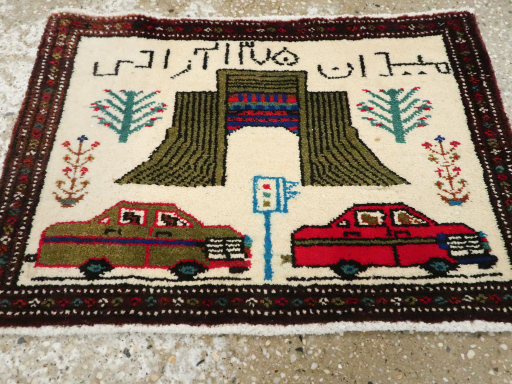 Vintage Persian Baluch Pictorial Rug, No.24893 - Gsblank
