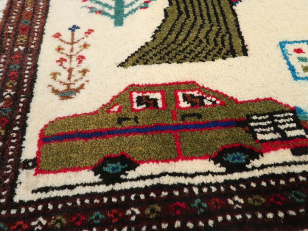 Vintage Persian Baluch Pictorial Rug, No.24893 - Gsblank