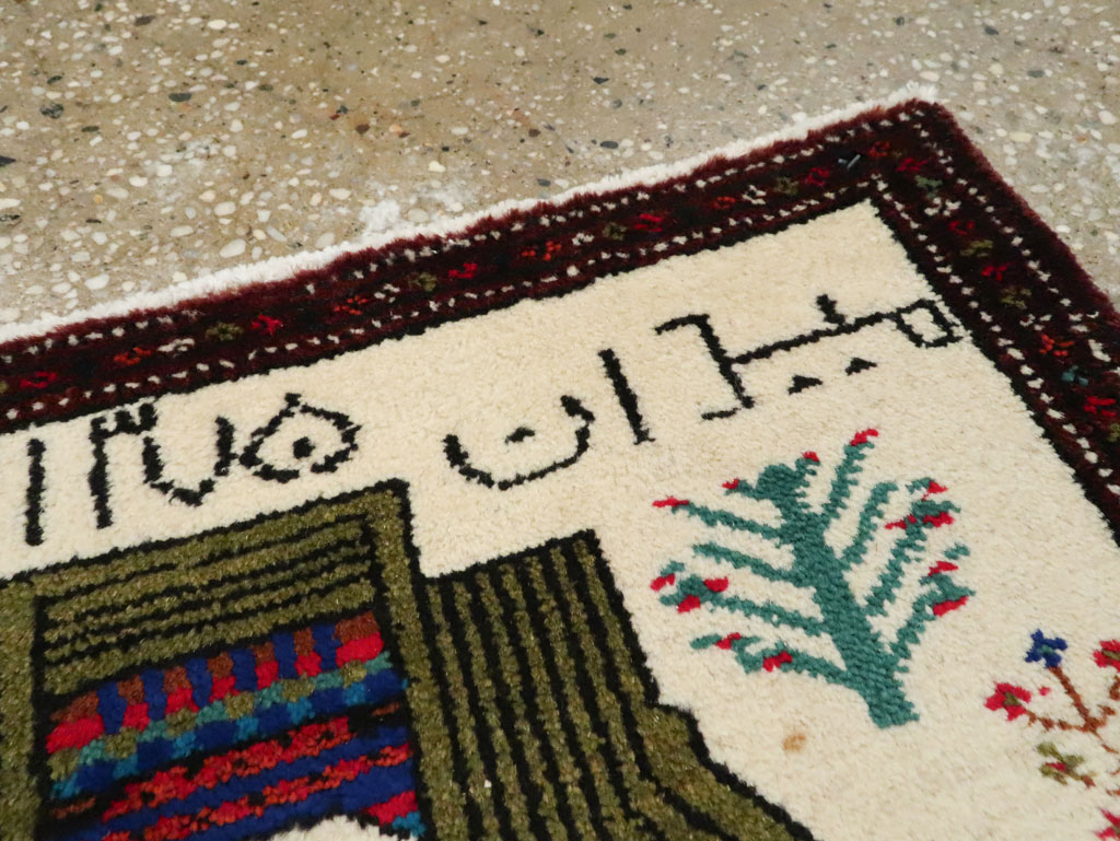 Vintage Persian Baluch Pictorial Rug, No.24893 - Gsblank