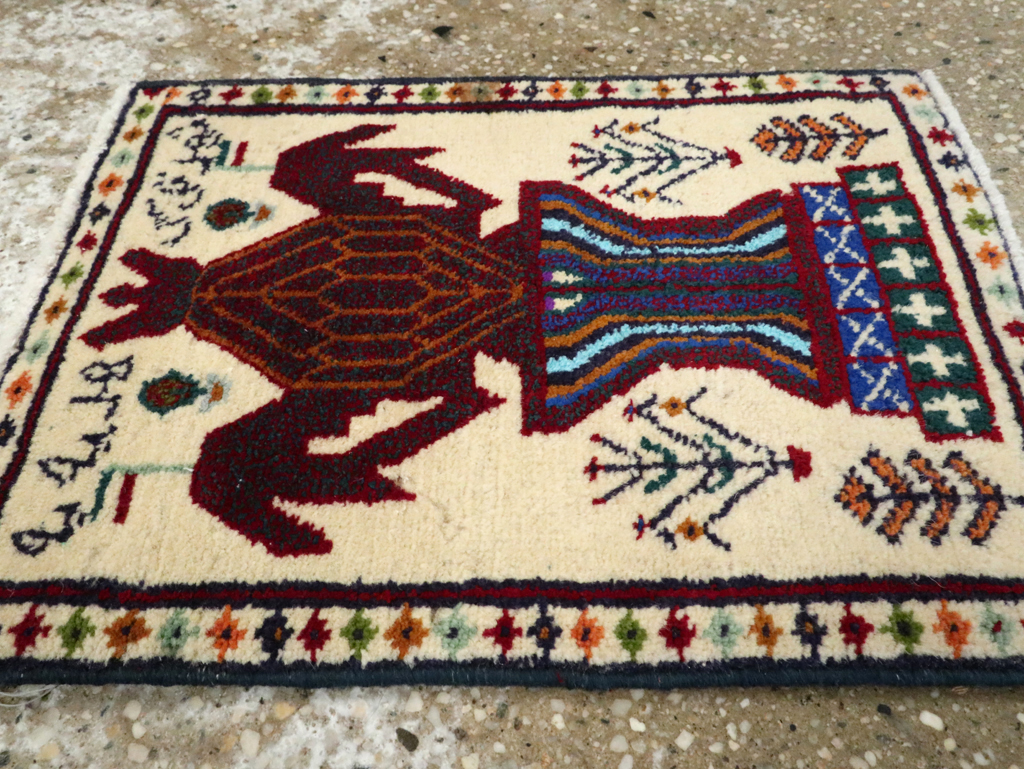 Vintage Persian Pictorial Baluch Rug (Pair: 1 of 2), No.24896 - Gsblank