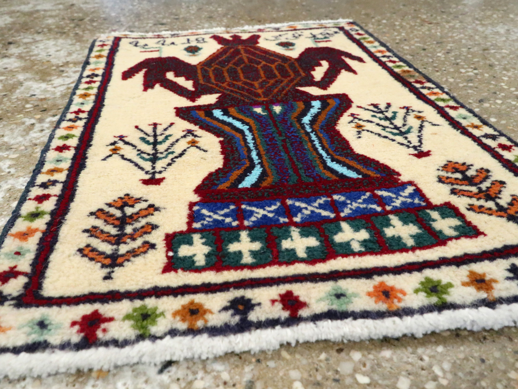 Vintage Persian Pictorial Baluch Rug (Pair: 1 of 2), No.24896 - Gsblank