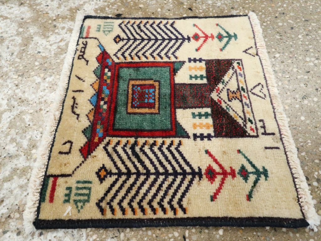 Vintage Persian Baluch Pictorial Rug (Pair: 1 of 2), No.24897 - Gsblank