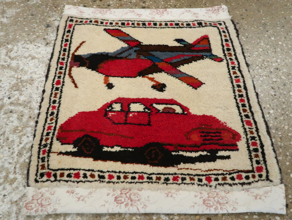 Vintage Persian Baluch Pictorial Rug, No.24901 - Gsblank