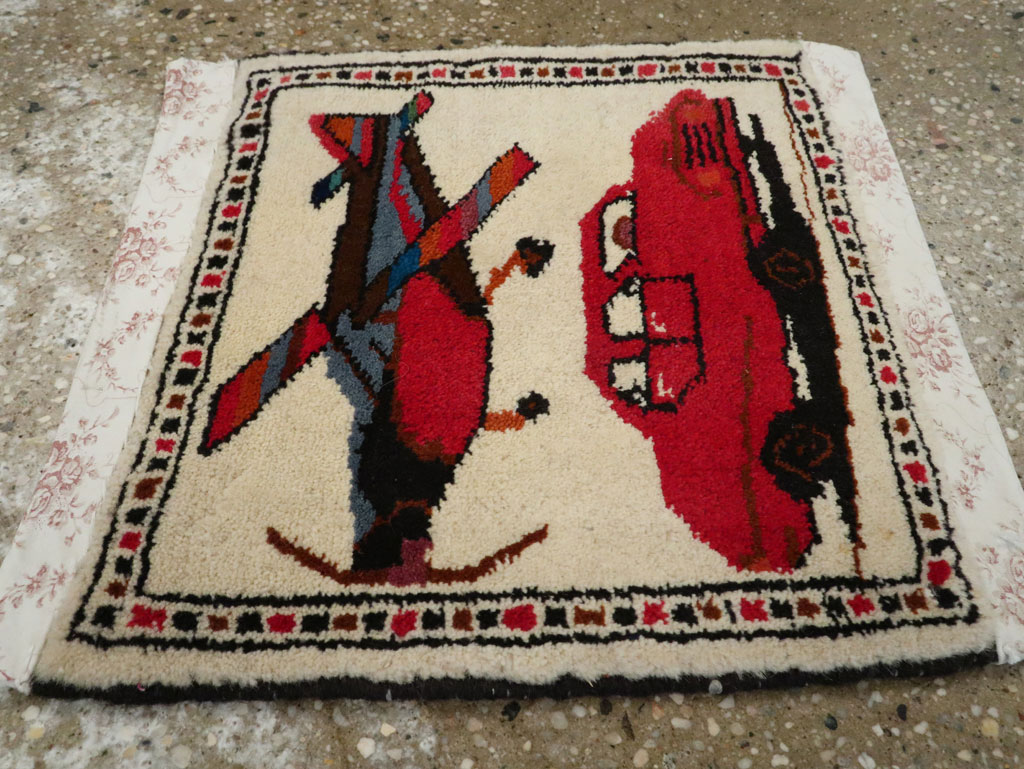 Vintage Persian Baluch Pictorial Rug, No.24901 - Gsblank