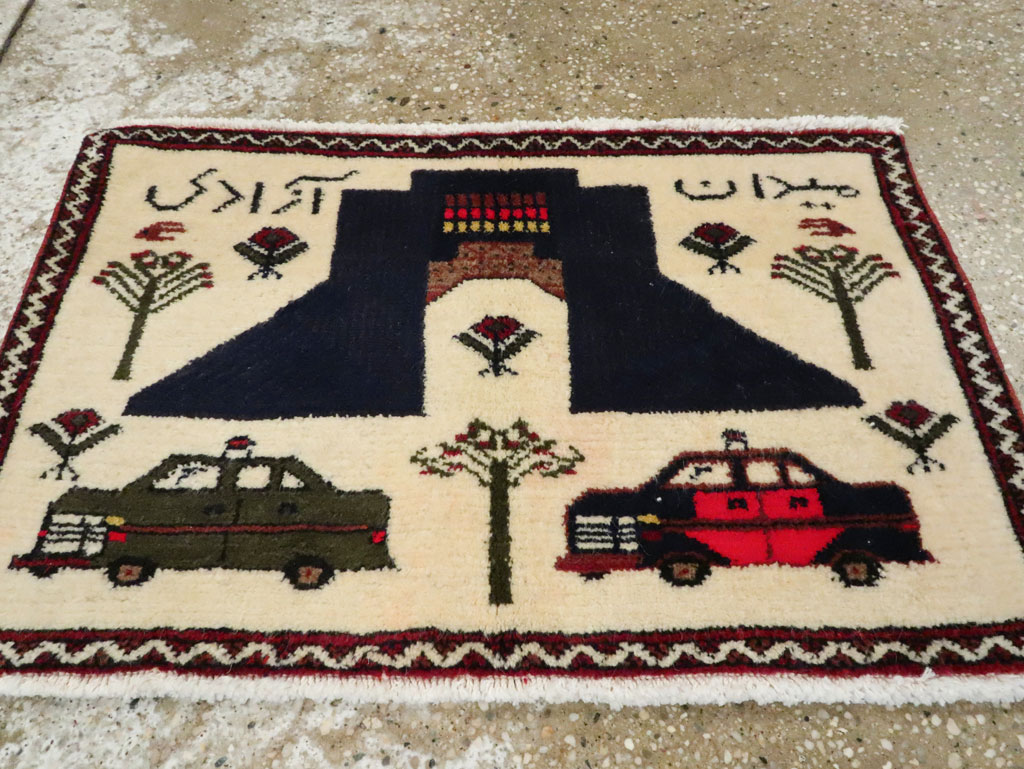 Vintage Persian Baluch Pictorial Rug, No.24902 - Gsblank