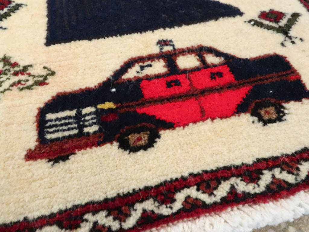 Vintage Persian Baluch Pictorial Rug, No.24902 - Gsblank