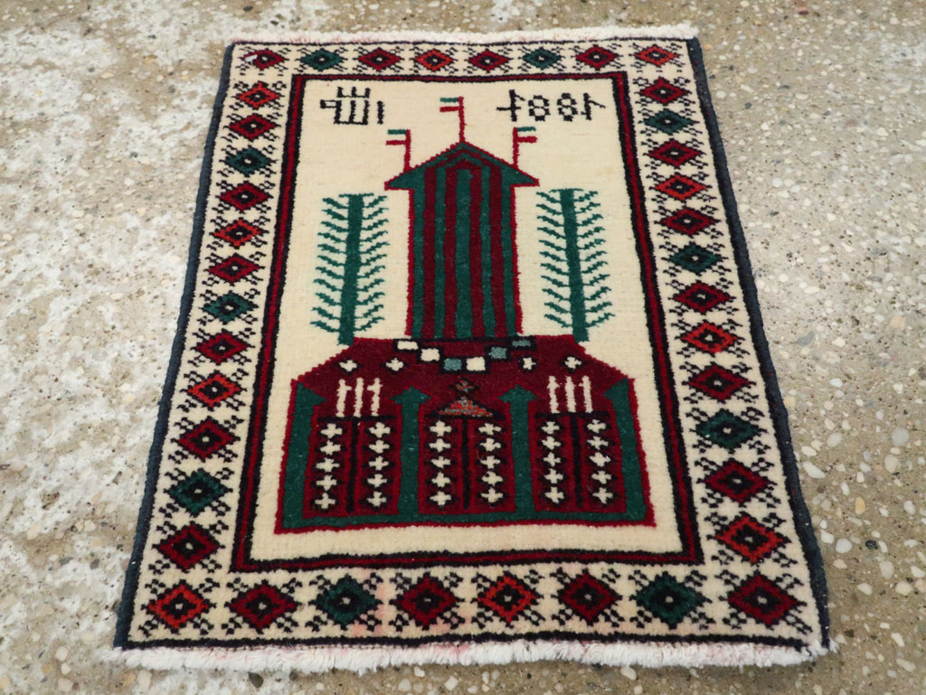Vintage Persian Baluch Pictorial Rug, No.24903 - Gsblank