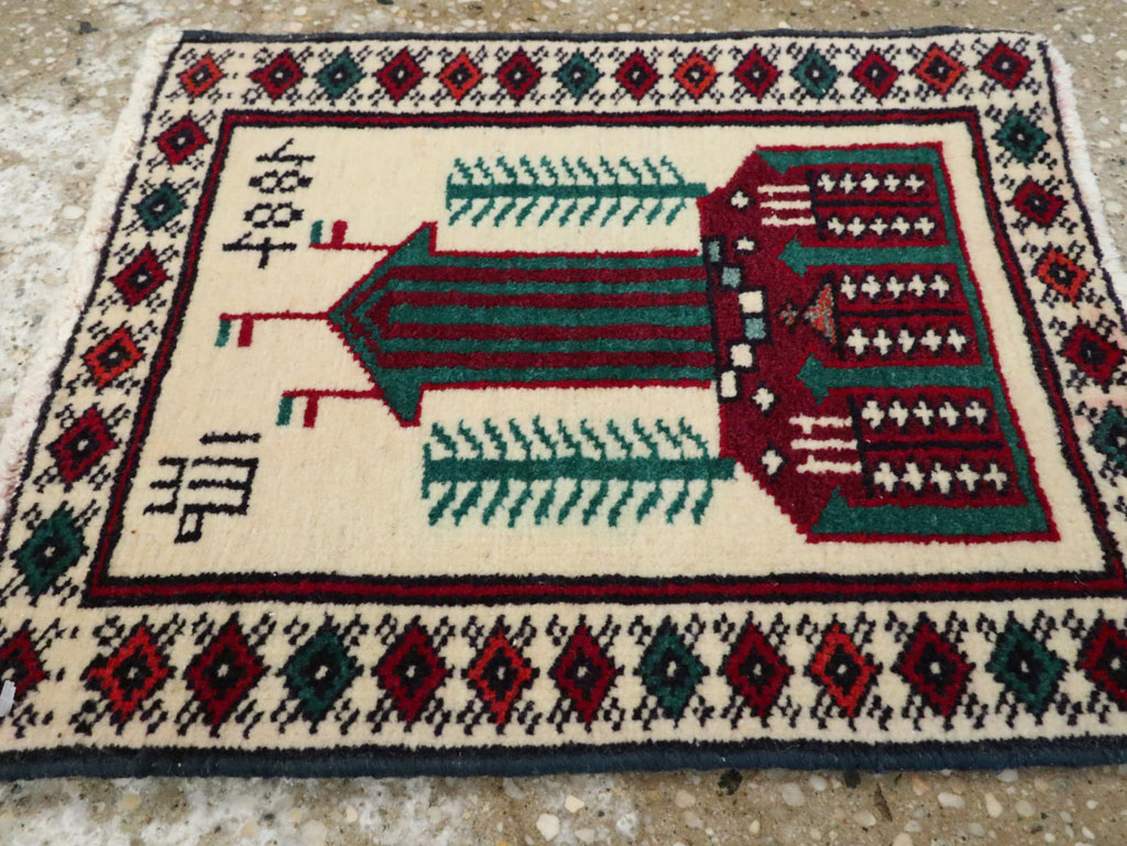 Vintage Persian Baluch Pictorial Rug, No.24903 - Gsblank